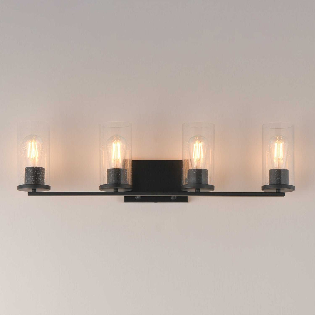 Maxim - 10464CDBK - Four Light Bath Vanity - Livingston - Black