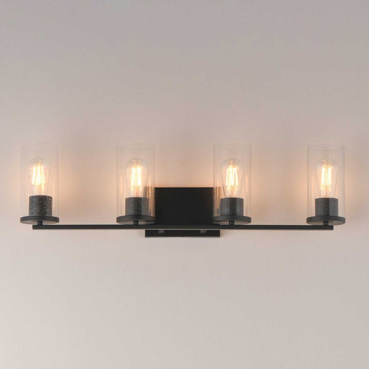 Maxim - 10464CDBK - Four Light Bath Vanity - Livingston - Black
