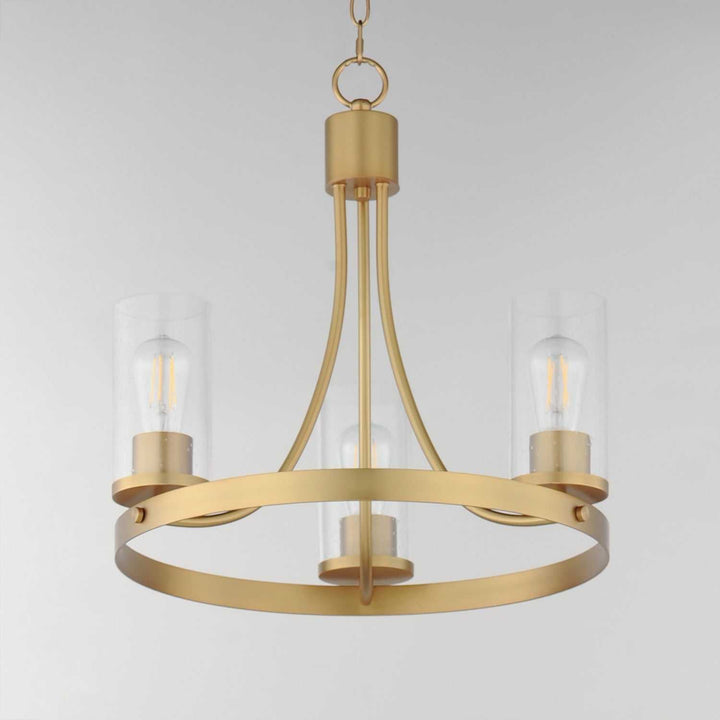 Maxim - 10467CDNAB - Three Light Chandelier - Livingston - Natural Aged Brass