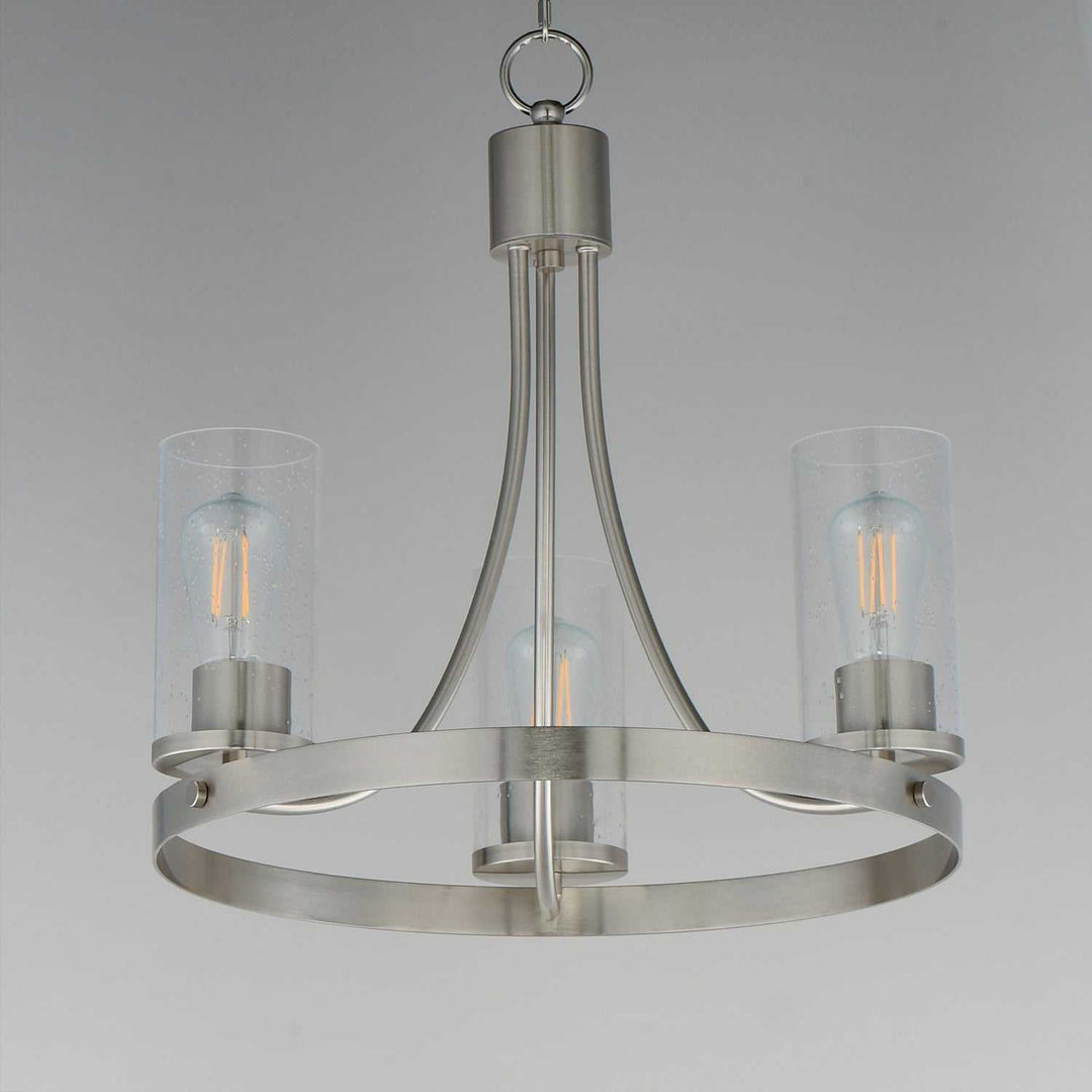 Maxim - 10467CDSN - Three Light Chandelier - Livingston - Satin Nickel