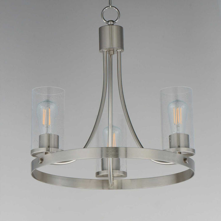 Maxim - 10467CDSN - Three Light Chandelier - Livingston - Satin Nickel