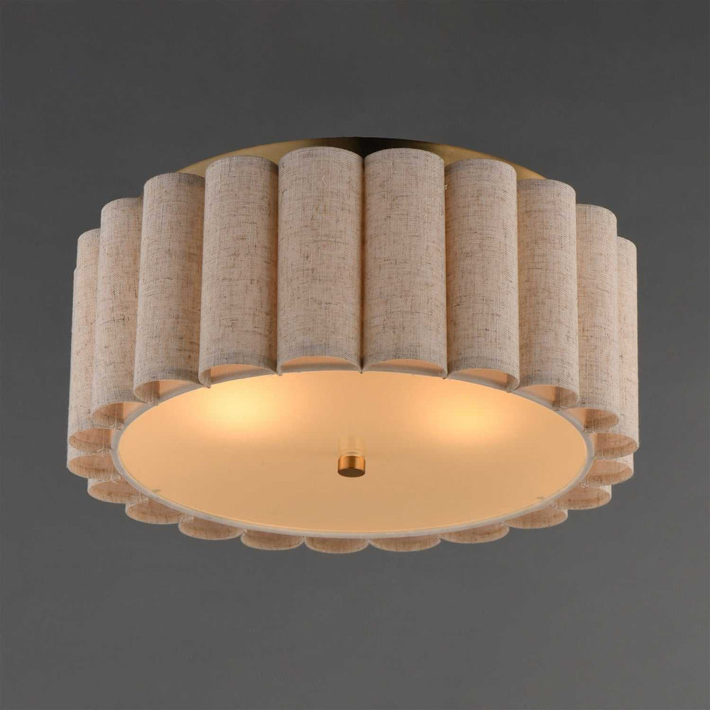 Maxim - 12849OFNAB - Two Light Flush Mount - Penelope - Natural Aged Brass