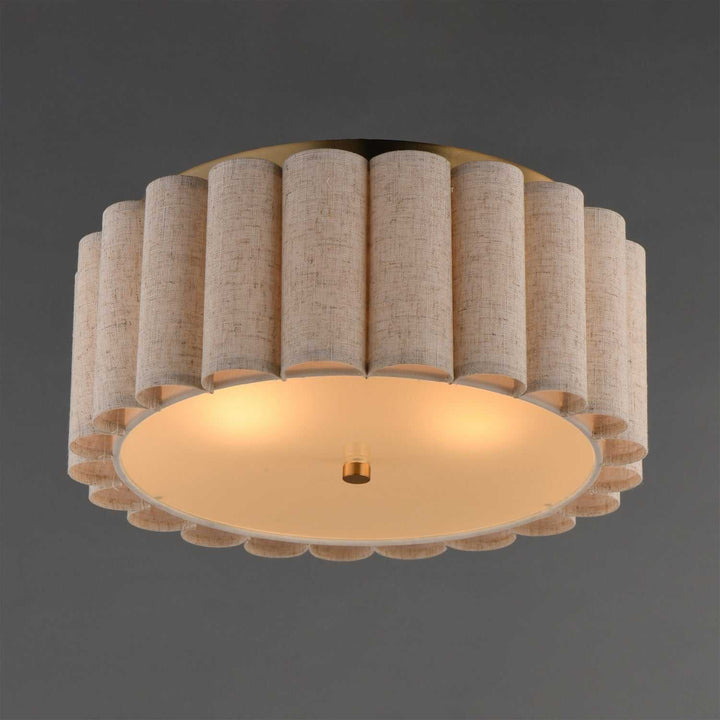 Maxim - 12849OFNAB - Two Light Flush Mount - Penelope - Natural Aged Brass