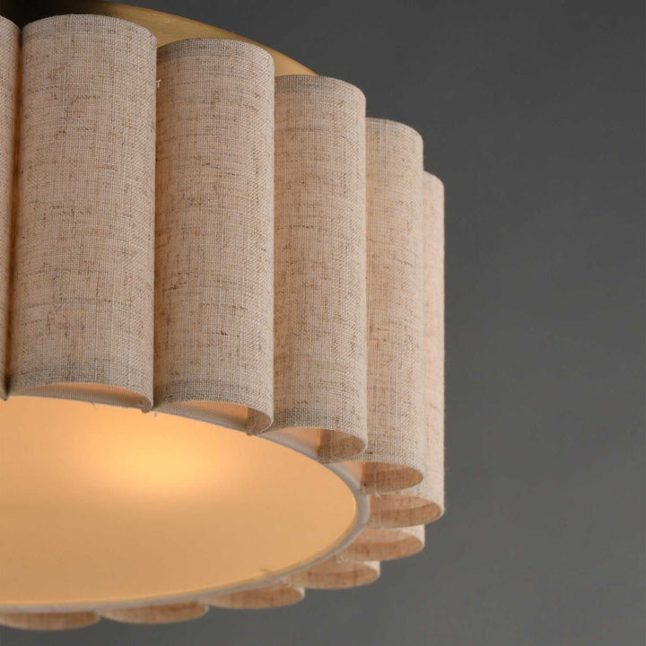 Maxim - 12849OFNAB - Two Light Flush Mount - Penelope - Natural Aged Brass