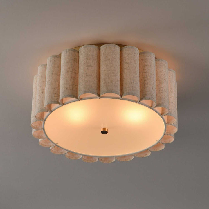 Maxim - 12849OFNAB - Two Light Flush Mount - Penelope - Natural Aged Brass