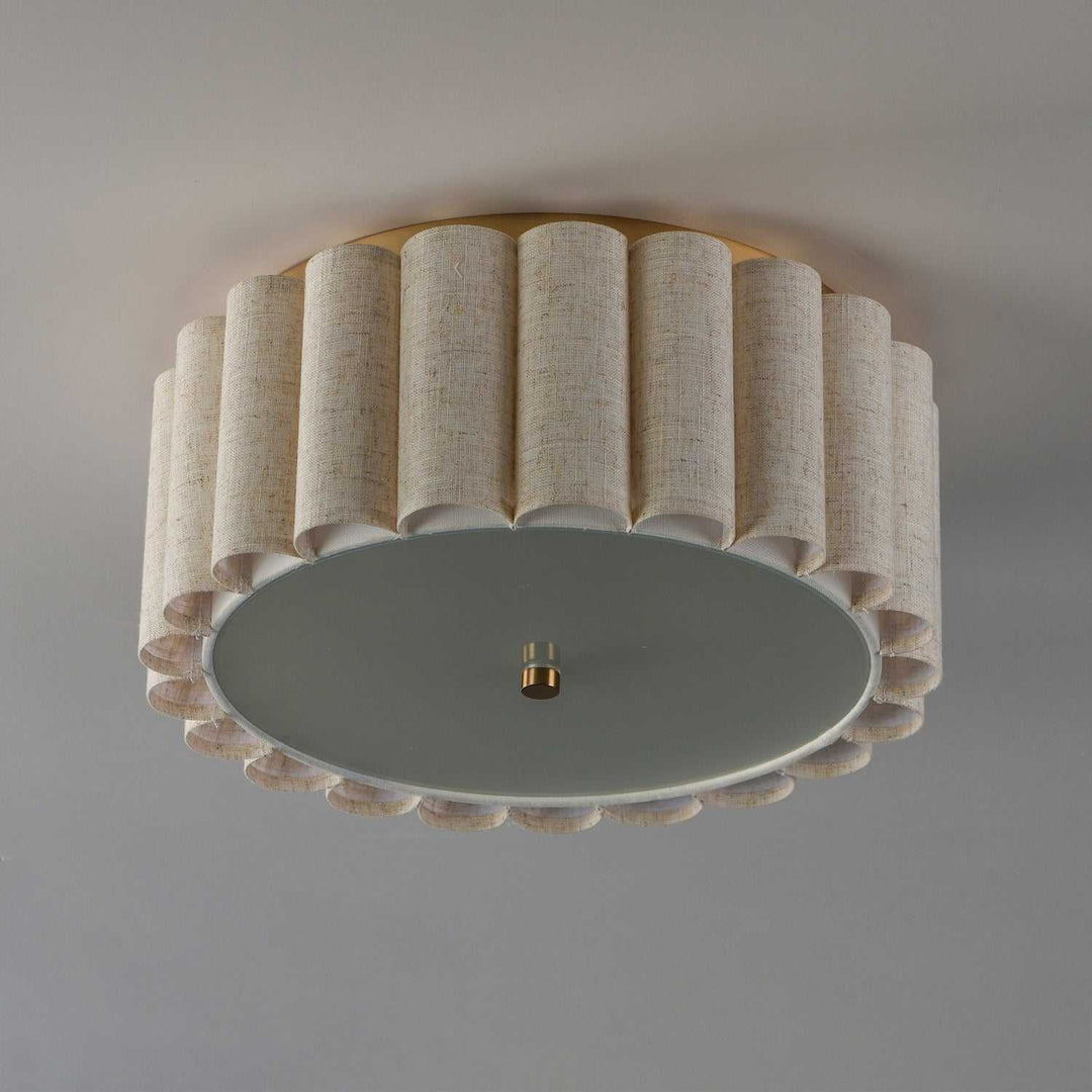 Maxim - 12849OFNAB - Two Light Flush Mount - Penelope - Natural Aged Brass