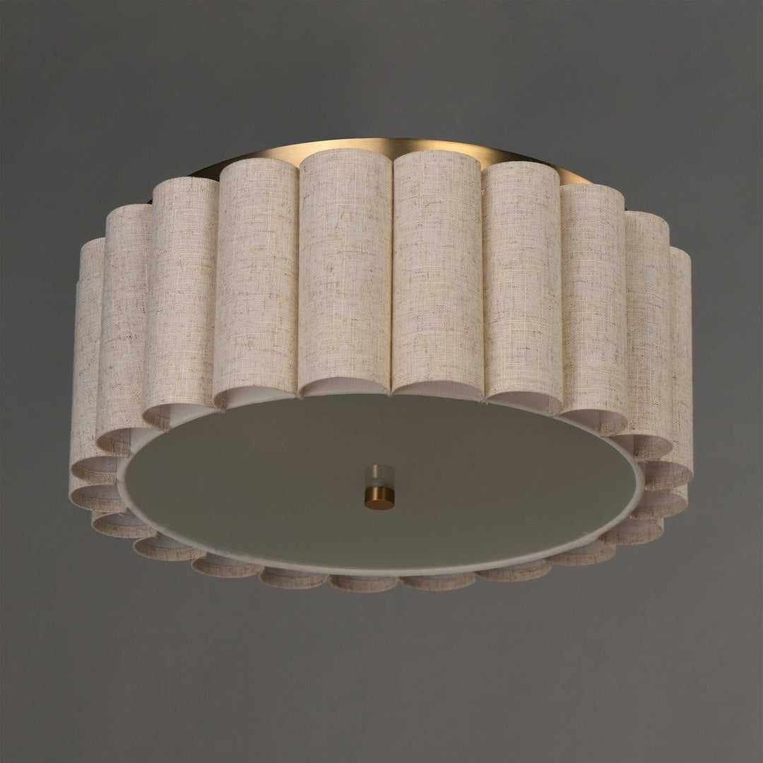 Maxim - 12849OFNAB - Two Light Flush Mount - Penelope - Natural Aged Brass
