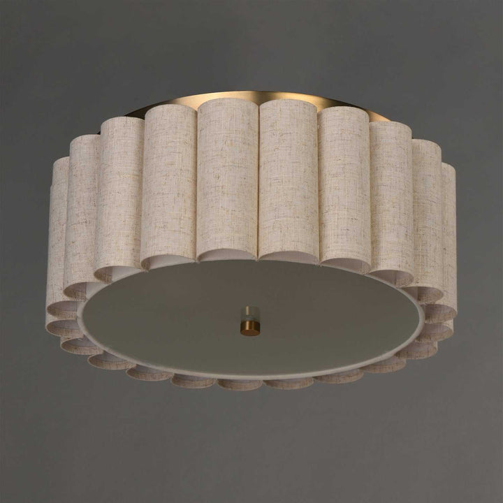 Maxim - 12849OFNAB - Two Light Flush Mount - Penelope - Natural Aged Brass