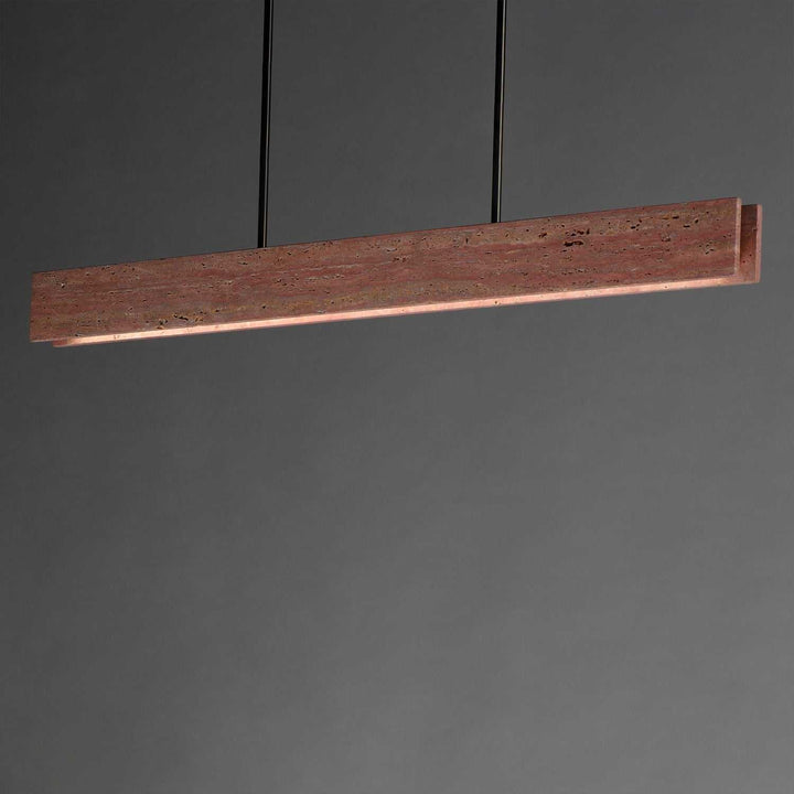 Lintel LED Linear Pendant in Rosso Laterite / Gunmetal ET2