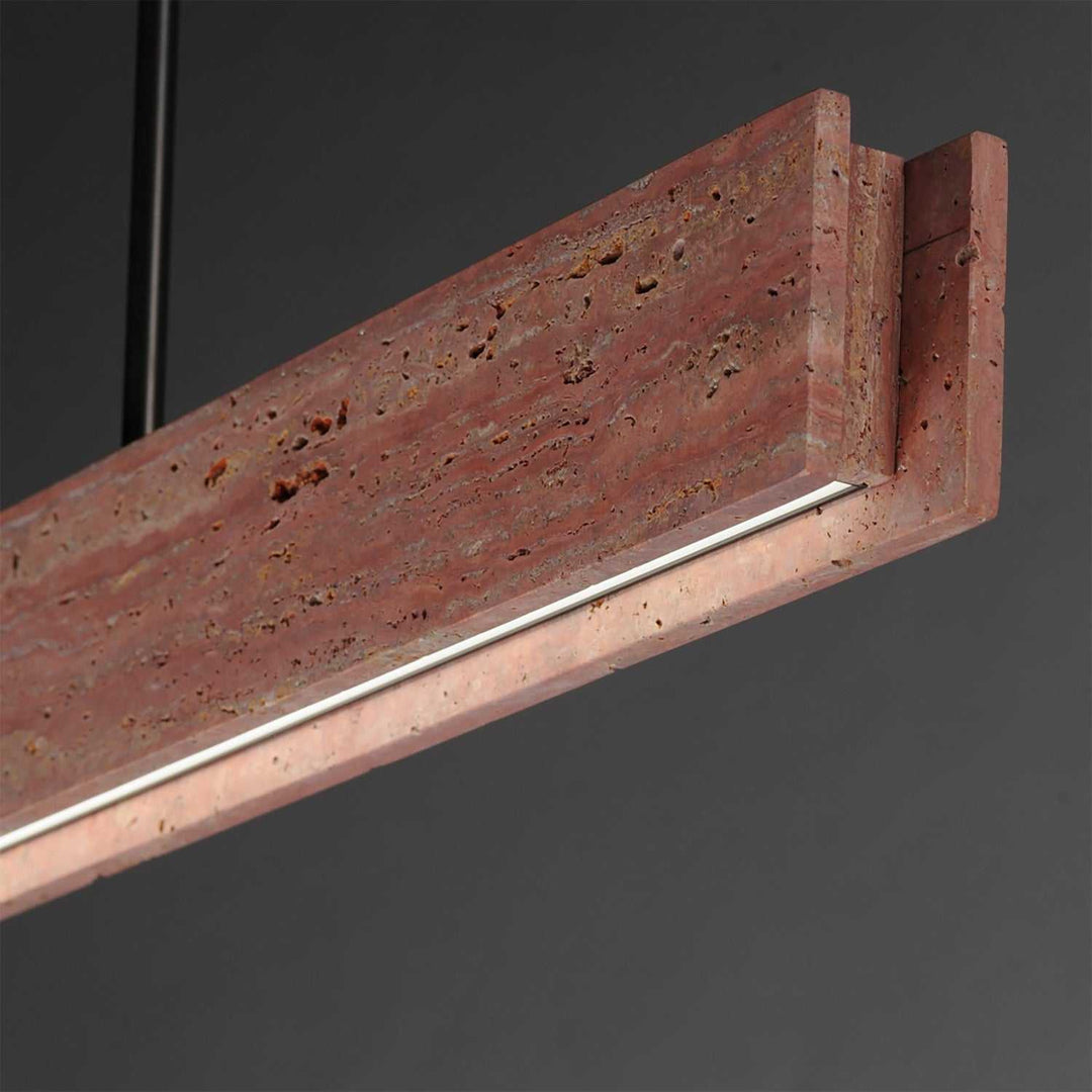 Lintel LED Linear Pendant in Rosso Laterite / Gunmetal ET2