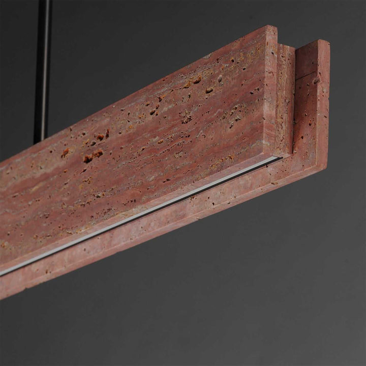 Lintel LED Linear Pendant in Rosso Laterite / Gunmetal ET2