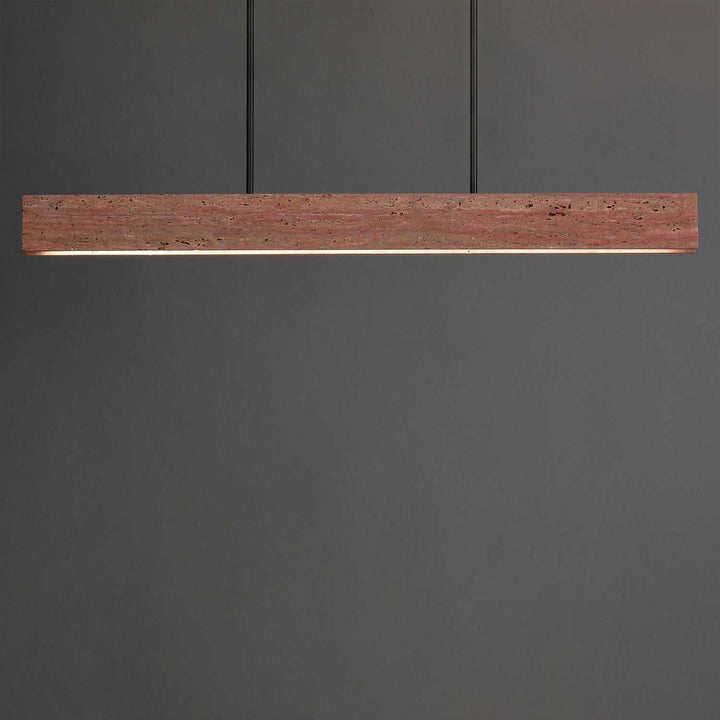 Lintel LED Linear Pendant in Rosso Laterite / Gunmetal ET2