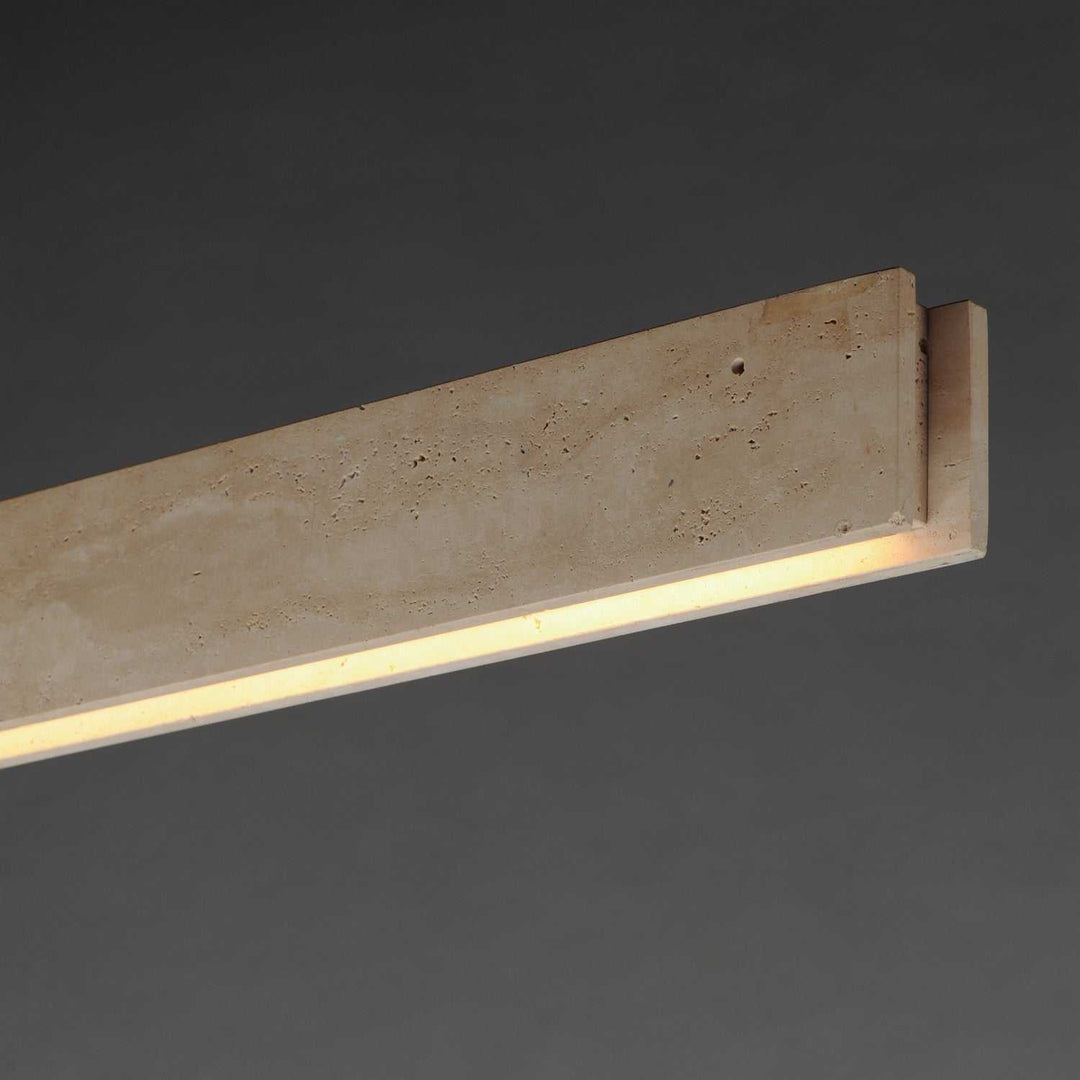 Lintel LED Linear Pendant in Travertine / Natural Aged Brass ET2