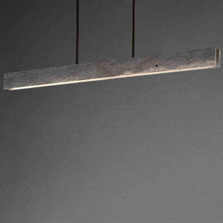 Lintel LED Linear Pendant in Titanium Travertine / Bronze ET2