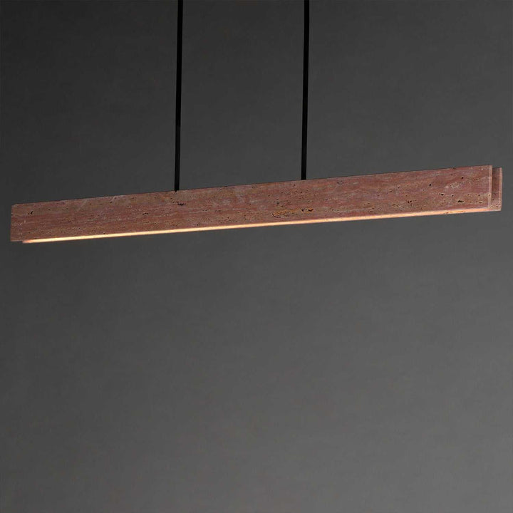Lintel LED Linear Pendant in Rosso Laterite / Gunmetal ET2