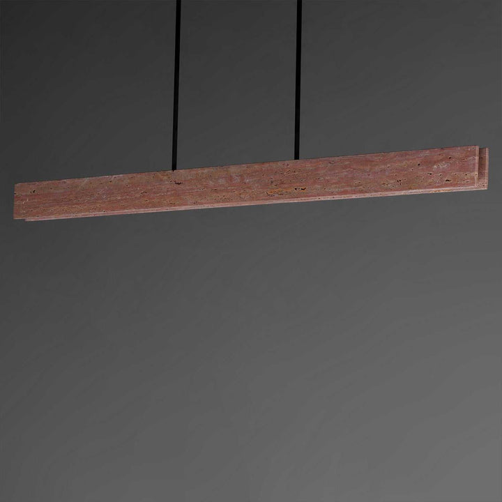 Lintel LED Linear Pendant in Rosso Laterite / Gunmetal ET2