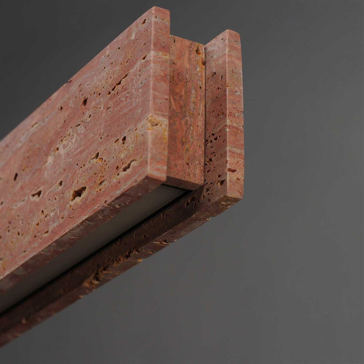 Lintel LED Linear Pendant in Rosso Laterite / Gunmetal ET2