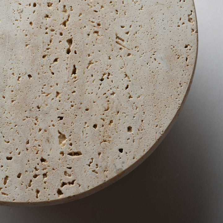 ET2 - E14351-TVANB - LED Wall Sconce - Discus - Travertine / Antique Bronze