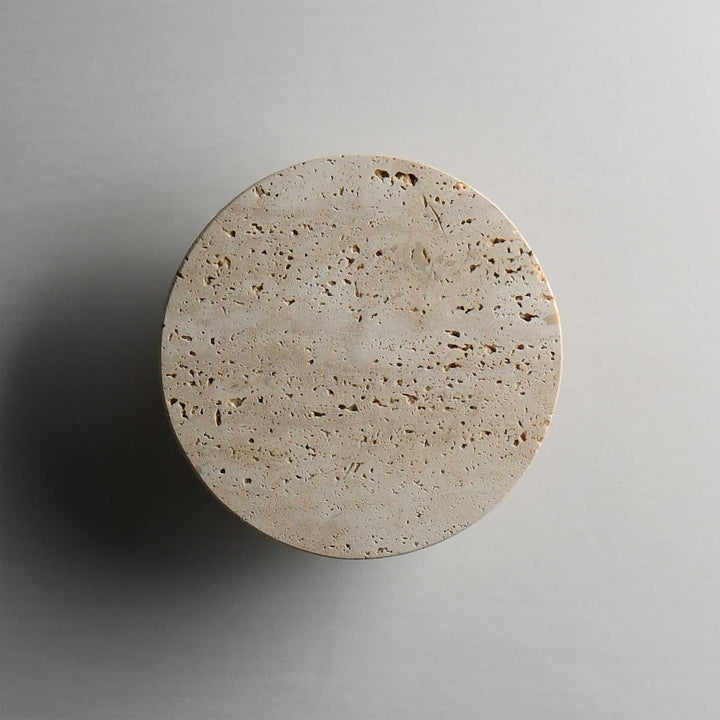 ET2 - E14351-TVANB - LED Wall Sconce - Discus - Travertine / Antique Bronze