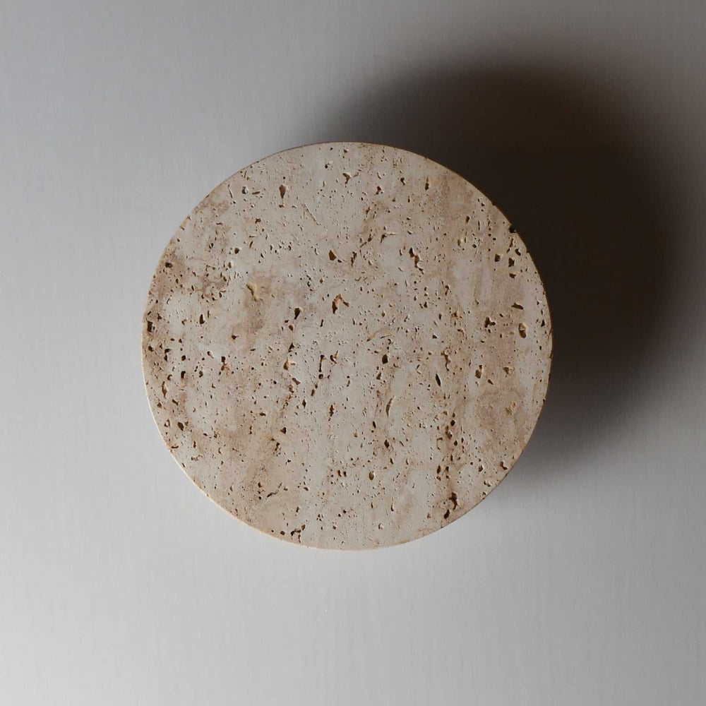 ET2 - E14353-TVANB - LED Wall Sconce - Discus - Travertine / Antique Bronze