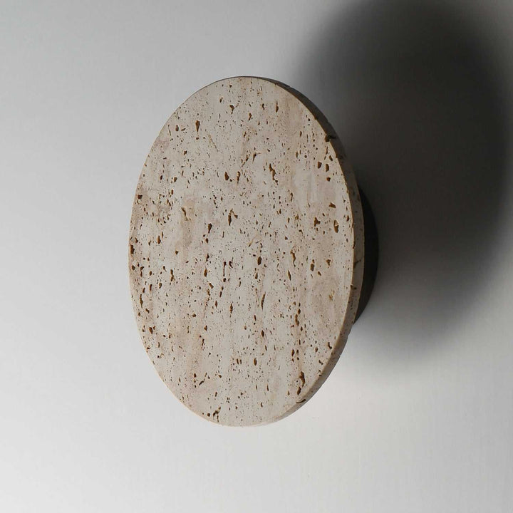 ET2 - E14353-TVANB - LED Wall Sconce - Discus - Travertine / Antique Bronze