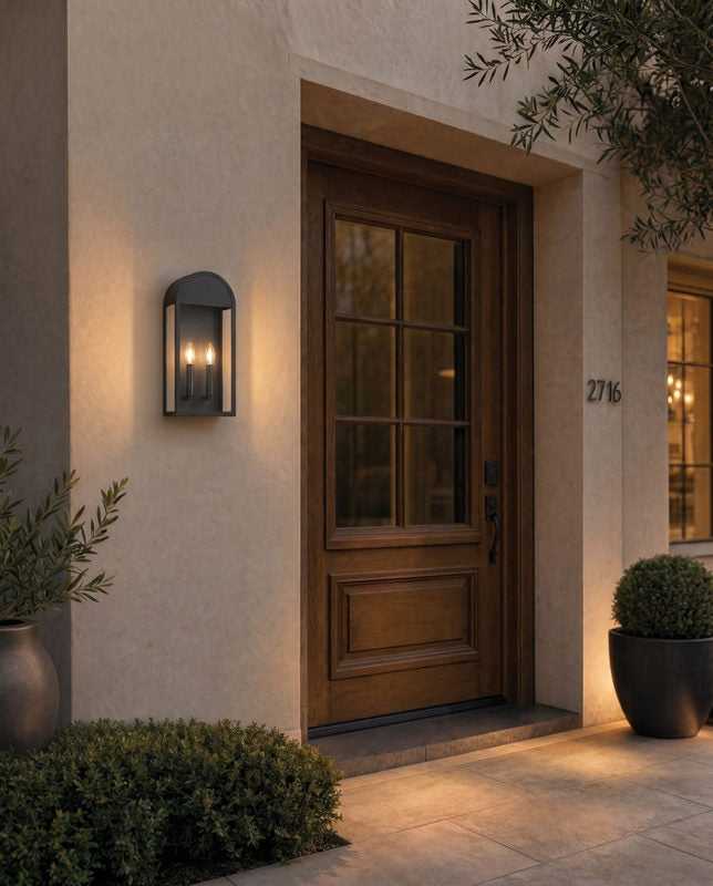 Avery Two Light Outdoor Wall Lantern in Matte Black Matteo Canada