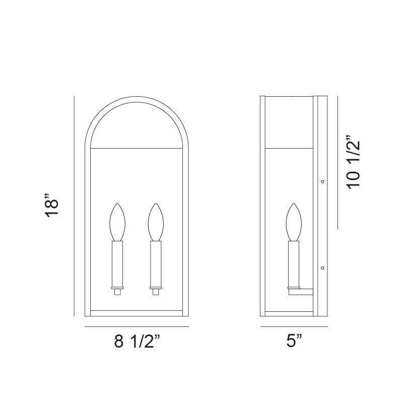 Matteo Canada - E22702MB - Two Light Outdoor Wall Lantern - Avery - Matte Black